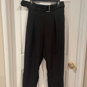 Black Belted Women's Pants